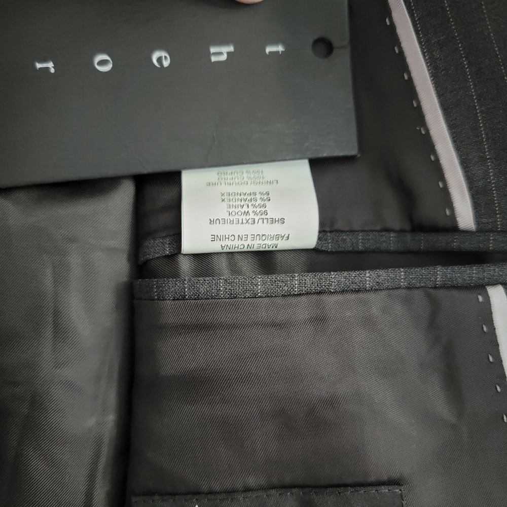 *NWT* Theory Waldorf Charcoal Stripe Two Button Coat Blazer Jacket, 44 Regular - Picture 7 of 10